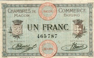 Avers 1 franc - 1ère émission (Coll. Privée)