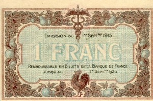 Revers 1 franc 3ème émission (coll. privée)