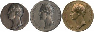 Poinçon, coin inversé et médaille Lamartine (coll. Oleg)