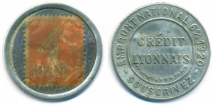 jeton monnaie à 0fr10 de 1920 (coll. Oleg)