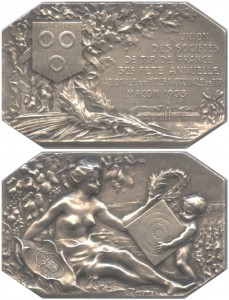 Mâcon Plaquette USTF de 1903 en bronze argenté (Coll. Oleg)