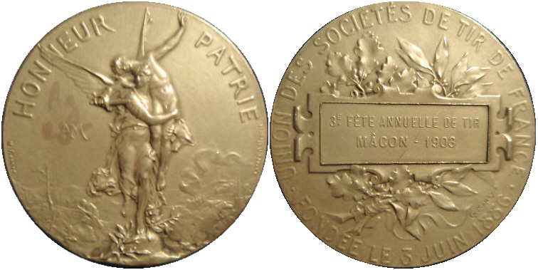 Médaille Argent 1886 UNION TIR DE FRANCE Par H. Dubois - Pièce De Collection - État Non Spécifié